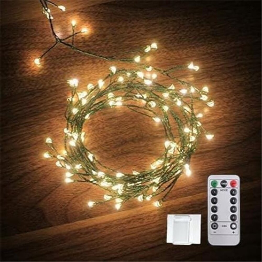 LED Starry Lights Battery Operated Green Copper Wire Fairy Light String Light